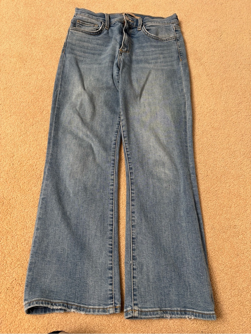 Joe's Jeans Medium Blue Cropped Wide-Leg Jeans